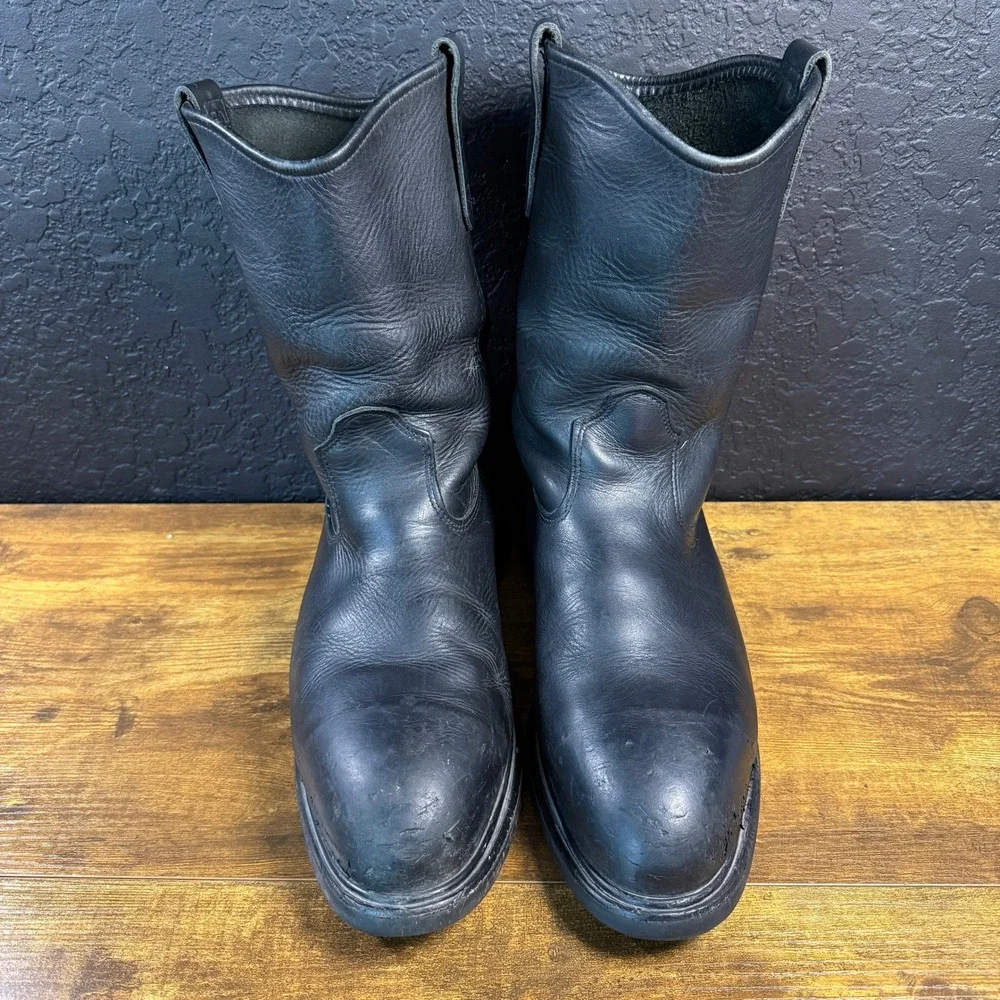 Red Wing 4471 Black Leather Steel Toe Pull-On Work Boots Mens 13 D‎ Made in USA